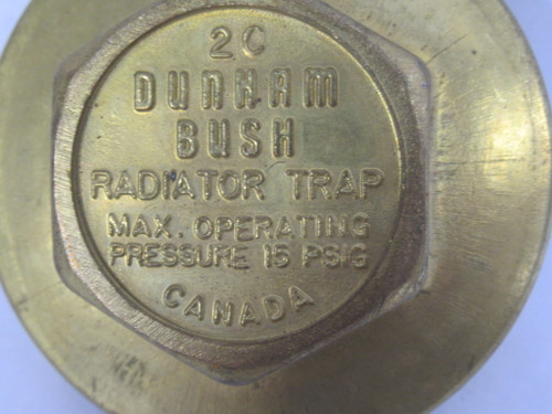 Dunham-Bush 2C Thermostatic Brass Radiator Trap Disc 3/4" 15 psig ! NOP !