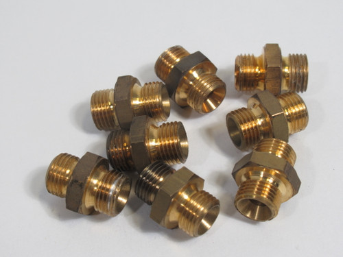 Generic 1/8" NPT Brass Hex Nipple Lot of 8 ! NOP !