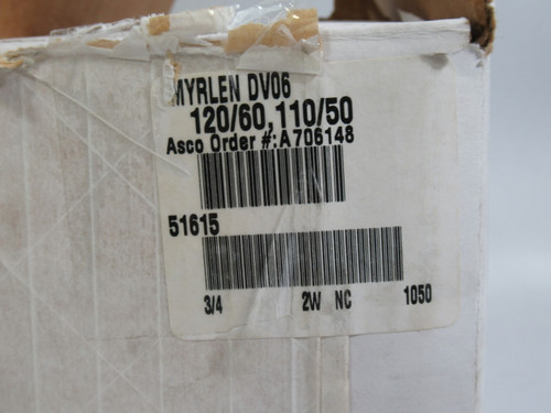 ASCO MYRLEN DV06 Solenoid Valve 3/4” NPT Inlet & Outlet ! NEW !