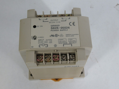 Omron S82K-05024 Power Supply 24DC 2.1A *No Contact Cover* USED