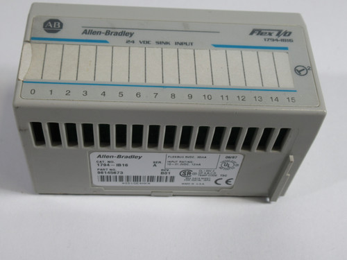 Allen-Bradley 1794-IB16 Ser A Flex I/O 24VDC Sink Input 96145673 Rev B01 USED