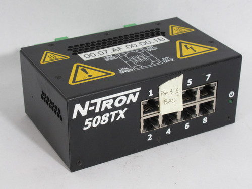 N-Tron 508TX-A Ethernet Switch Series A 10-30V 0.5A Damaged Port (3) ! AS IS !