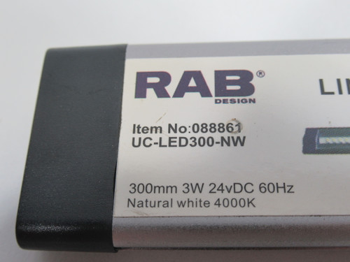 RAB UC-LED-300-NW Undercabinet LED Luminaire 24VDC 3W *No Button* USED