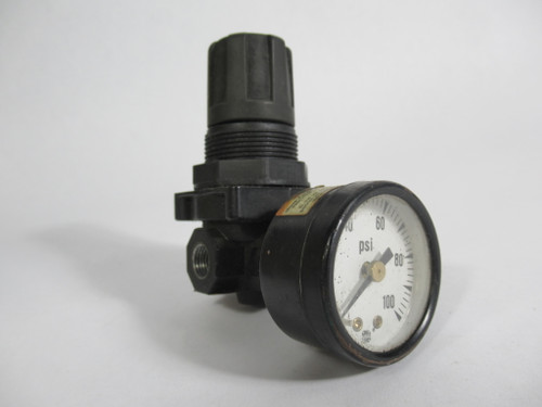 Wilkerson R00-01-000 Mini Pneumatic Regulator w/ 0-100psi Gauge USED