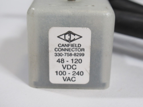 Canfield Connector 51071090000 Valve Connector 48-120VDC 100-240VAC USED
