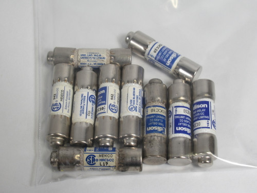 Edison EDCC10 Time Delay Fuse 10A 600V Lot of 10 USED