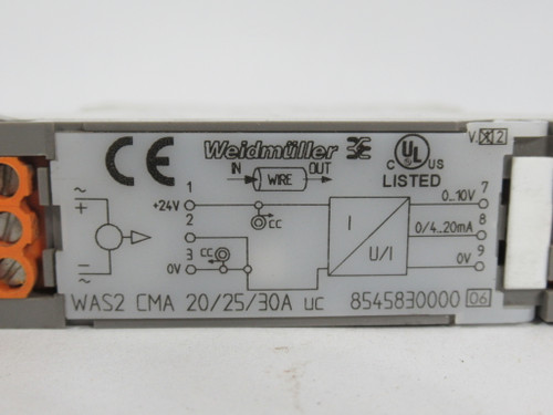 Weidmuller 8545830000 Current Monitoring Monitor Analog Output 0-10V USED