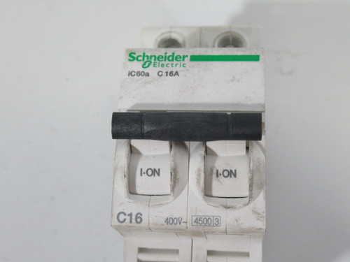 Schneider Electric A9F64216 Miniature Circuit Breaker 16A 400VAC 2 Pole USED