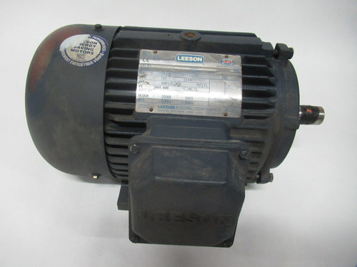 Leeson 3HP 1760 RPM 575V 182T TEFC 3Ph 3.4A 60Hz *Damage* USED