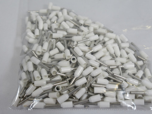 ITC 100.508 Lot of 343 Insulated Ferrule White 0.5mm-22AWG 8mm Barrel NWB