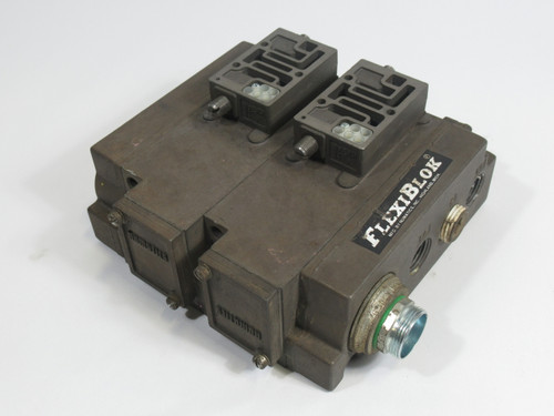 Numatics Flexiblok Pneumatic Manifold C/W Two HH-3 Valves USED
