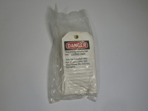 Brady 65452 Cardstock Lockout Tags 25-Pack Y88505 ! NWB !