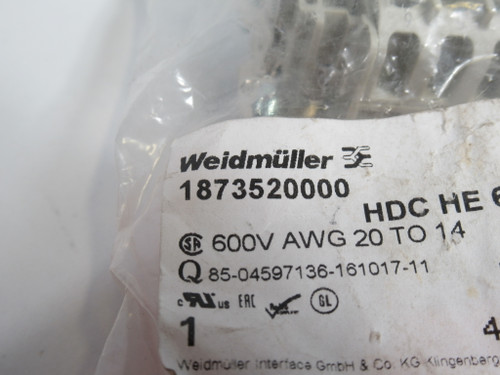 Weidmuller 1873520000 Female HDC Insert 6 Poles 500V 24A NWB