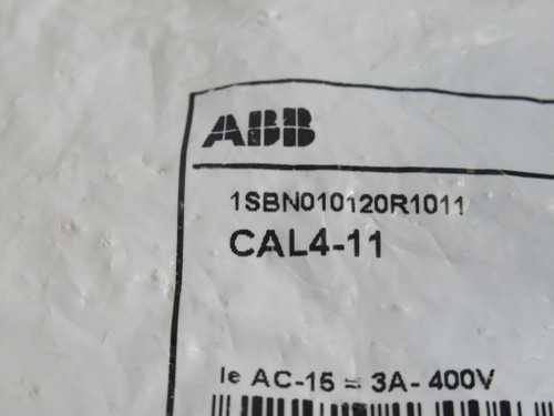 ABB CAL4-11 Auxiliary Contact Block 1NO/1NC 400V 3A ! NWB !