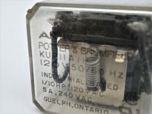 AMF/Potter & Brumfield KUP11A11-120 Plug-In Relay 120V 5A 8-Blade USED