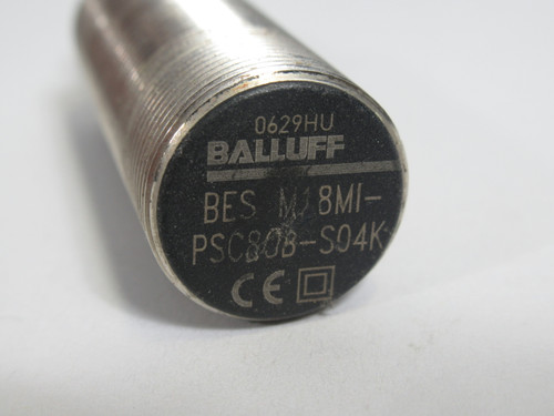 Balluff BES-M18MI-PSC80B-S04K Proximity Sensor 12-30VDC *No Hardware* USED