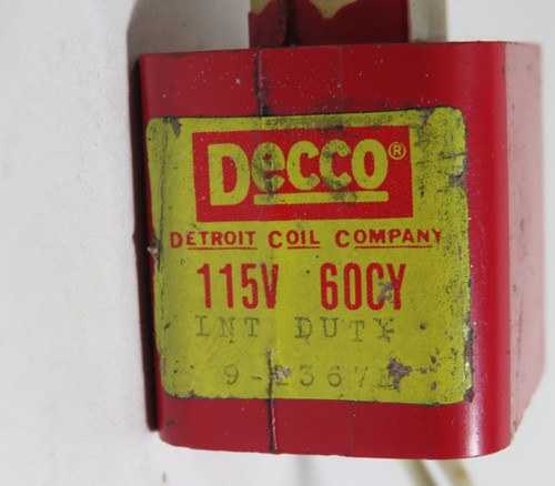 Decco 9-1367M Solenoid Coil 115V 60CY USED