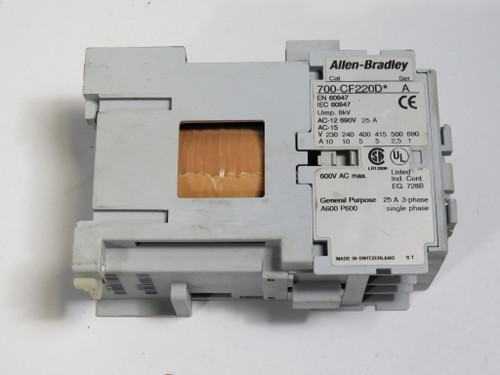 Allen-Bradley 700-CF220DEJ Control Relay Series A 4-Pole 25A 24VDC USED