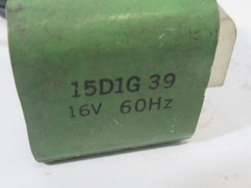 General Electric 15D1G39 Solenoid Coil 16V@60Hz *Cosmetic Damage* USED