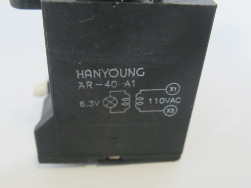 Hanyoung AR-40-A1 Light Module Base w/o Mount 6.3V 110VAC USED