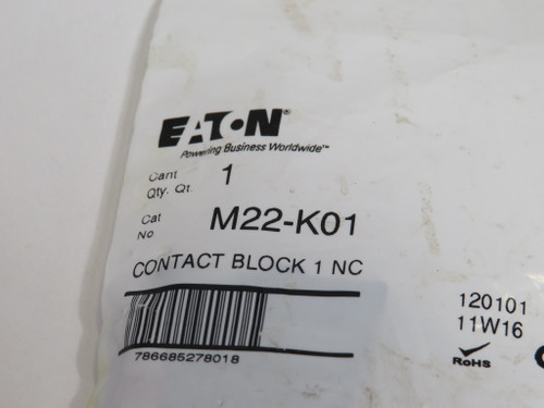 Eaton M22-K01 Contact Block 500V 1NC ! NWB !