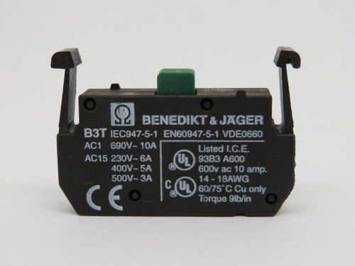 Benedikt & Jager B3T10 Contact Block 1NO 500/690V USED