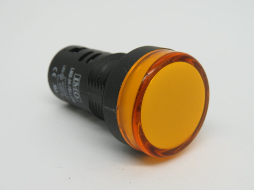IMO LMB-24-YELLOW LED Pilot Light 24VAC/DC Yellow Lens *Missing Nut* USED