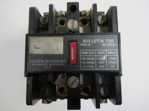 Allen-Bradley 700-N200A1 Control Relay Series B 120V 60Hz USED