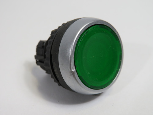 Baco L21AH20 Illuminated Push Button Head 22mm Mom. Green *Scratched* USED