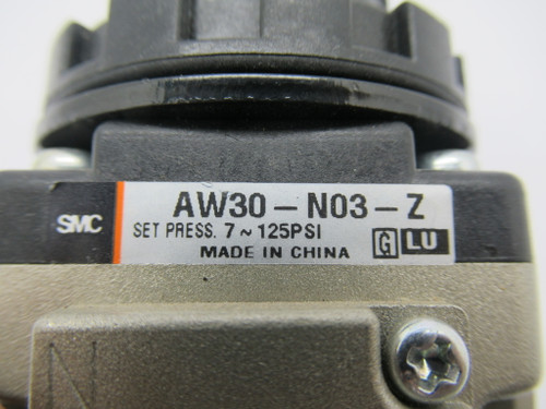 SMC AW30-N03-Z Filter Regulator 7-125 psi C/W Bracket USED