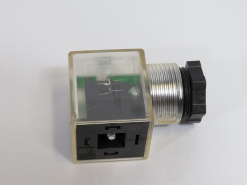 Precision Controls Square Solenoid Connector Clear w/ White Indicator USED