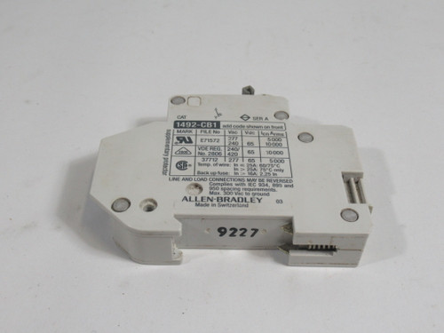 Allen-Bradley 1492-CB1-G020 Series A Circuit Breaker 2A USED