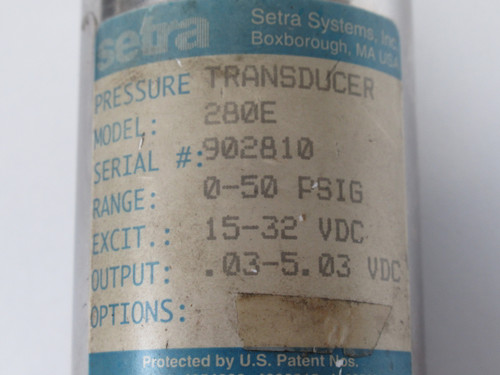 Setra 280E Old Style Gauge Pressure Reducer 50 psig 15-32VDC .03-5.03VDC USED