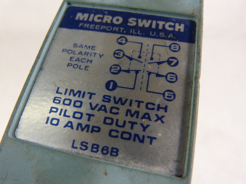 Microswitch LSB6B Top Rotary Snap Action Limit Switch 2NC 2NO USED