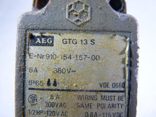 EEC AEG GTG-13S Limit Switch 10A 380V USED