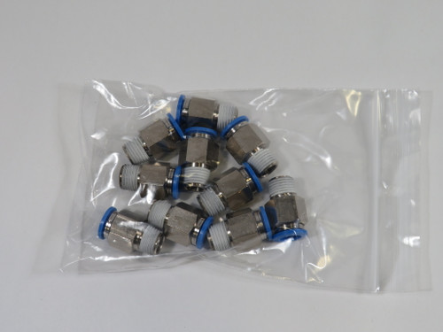 Festo 153007 QS-1/4-10 Push-In Fitting R1/4" Thread 10mm Tube OD 10-Pack ! NOP !