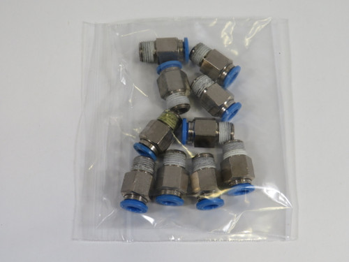 Festo 153002 QS-1/8-6 Push-In Fitting R1/8" Thread 6mm Tube OD 10-Pack USED