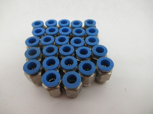 Festo 153002 QS-1/8-6 Push-In Fitting R1/8" Thread 6mm Tube OD Lot of 27 USED