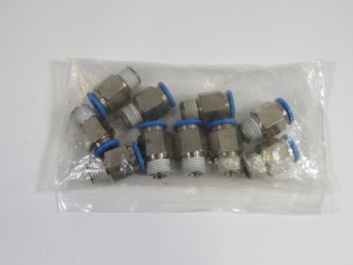 Festo 153007 QS-1/4-10 Push-In Fitting R1/4" Thread 10mm Tube OD 10-Pack USED