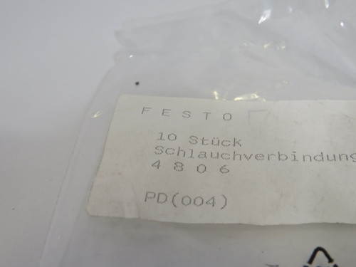 Festo 4806 RTU-PK-4/4 Barbed Connector 6mm Tube OD 6-Pack ! NWB !