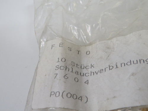 Festo 7604 RTU-PK-4/6 Barbed Connector 6mm/8mm Tube OD 9-Pack ! NWB !