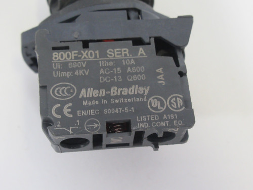 Allen-Bradley 800FP-E5X01 Yellow Extended Momentary Push Button 1NC USED
