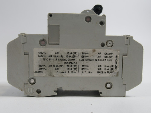 Merlin Gerin 60135 Circuit Breaker 240V 2-Pole *Missing DIN Rail* USED