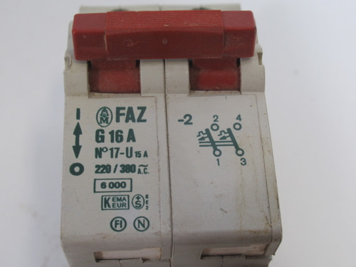 Faz FAZ-G16A-2 Circuit Breaker 16A 220/380VAC 2P USED