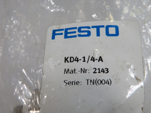 Festo 2143 KD4-1/4-A Quick Coupling Socket G1/4" Thread ! NWB !
