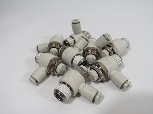 SMC AS2201F-02-04S Speed Control Valve 1/4" NPT x 4mm Tube OD 8-Pk ! NOP !