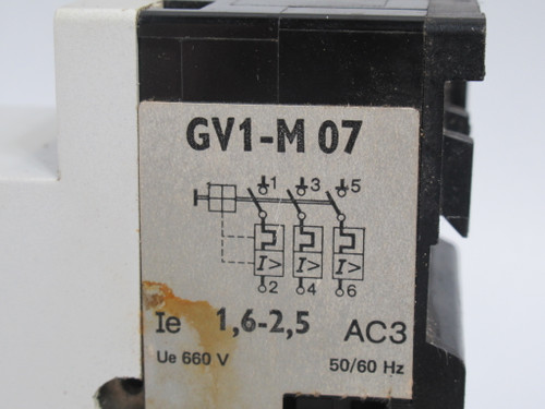 Telemecanique GV1-M07 Motor Circuit Breaker 1.6-2.5A USED