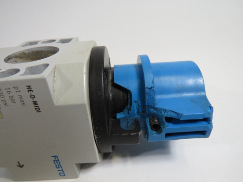 Festo 170682 HE-D-MIDI Shut-Off Valve *Cracked Knob/No Connectors* USED
