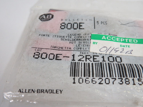 Allen-Bradley 800E-12RE100 Legend Pieces *Incomplete Set* ! NWB !