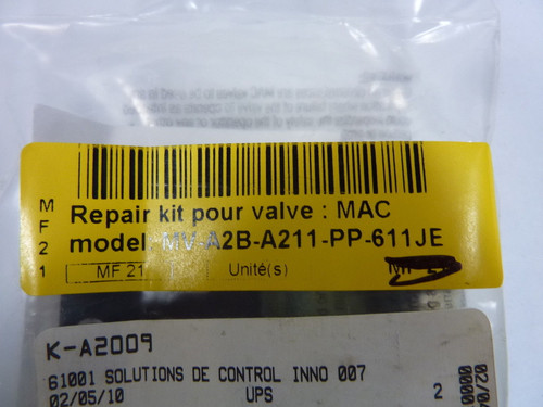 MAC Valves K-A2009 Valve Repair Kit ! NEW !